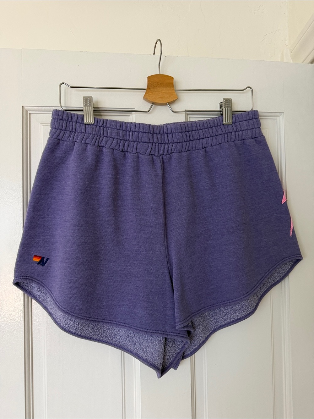 Aviator Nation Purple Athletic Shorts with Logo